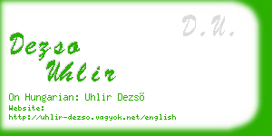 dezso uhlir business card